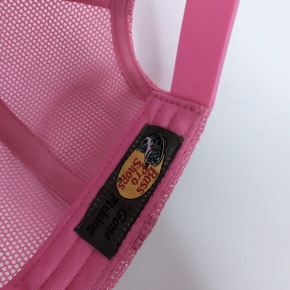 NWOT Bass Pro Shops Gone Fishing Barbie Pink Mesh Trucker Hat OS - Picture 4 of 8
